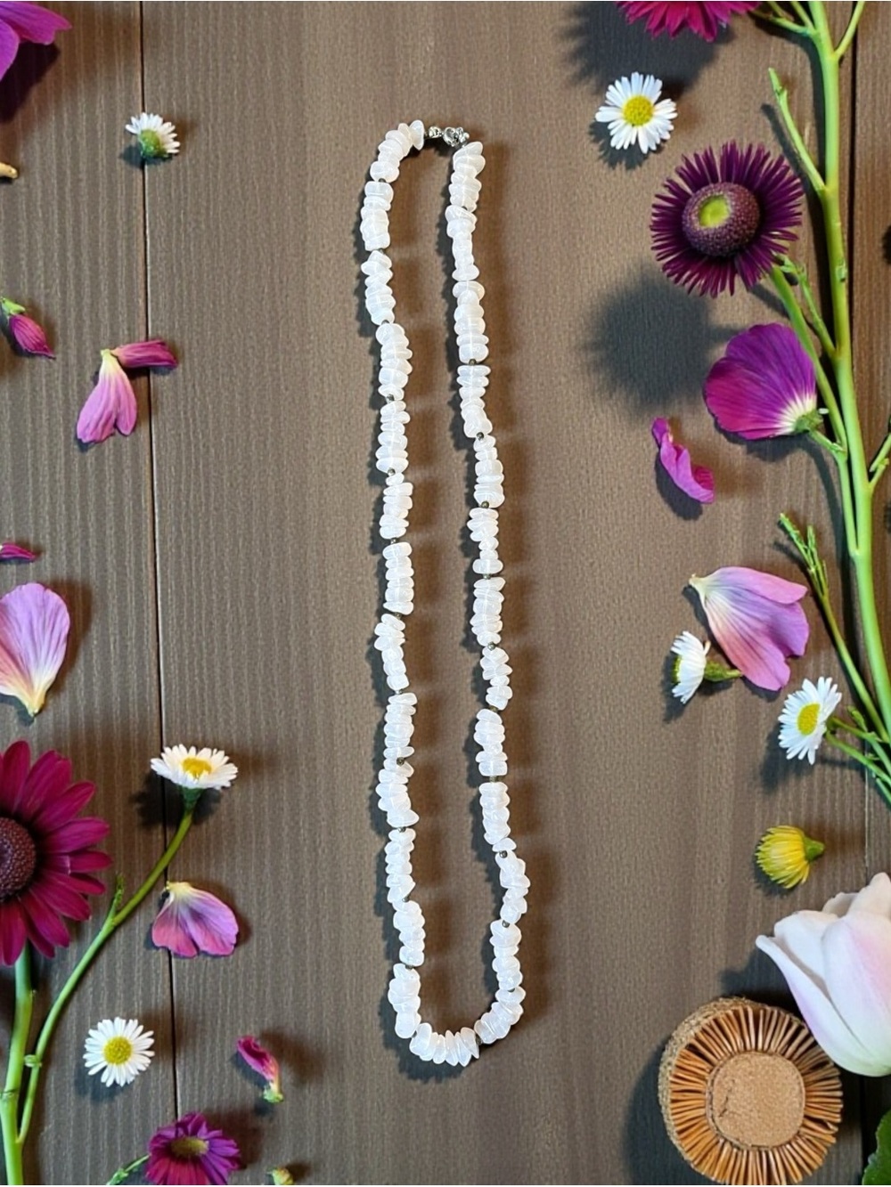 Vintage Rose Quartz Bead Strand Necklace